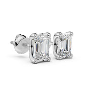 Emerald Cut Solitaire Studs